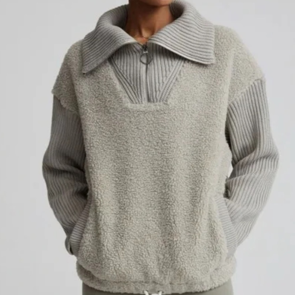 Varley Rogers 1/2 Zip pullover Sherpa Sweater size medium